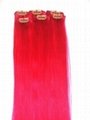 best quality HUMAN VIRGIN REMY Clip in hair extensions 2