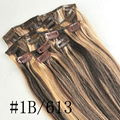 100% human remy hair clip in hair extension 2