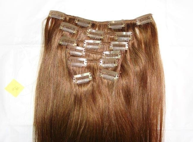   New Arrived Grade AAAA clip in human hair extension 