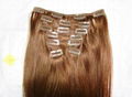   New Arrived Grade AAAA clip in human hair extension  1