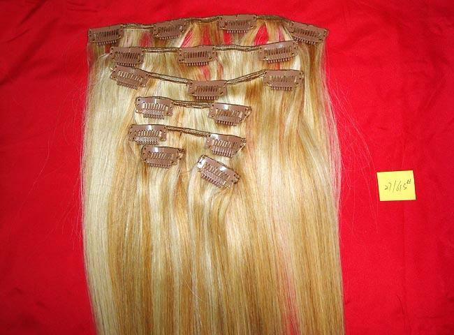   New Arrived Grade AAAA clip in human hair extension  4