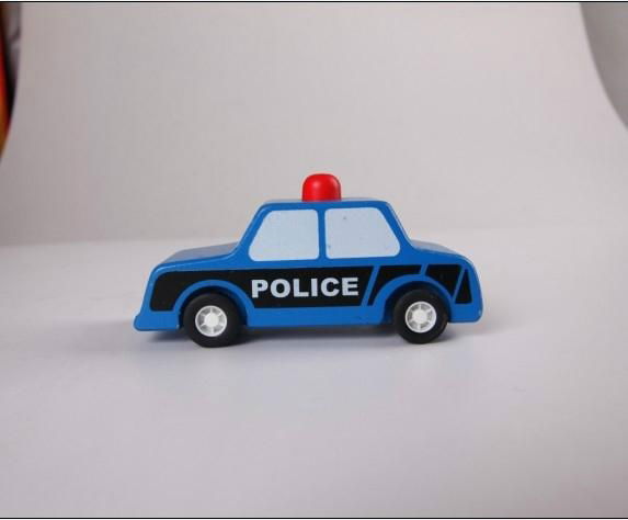 pull-back motor(police car) model cars wooden children toys 5