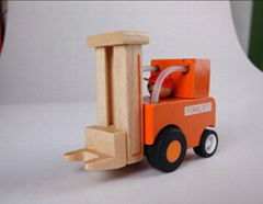 construction works series - forklift wooden toys cars