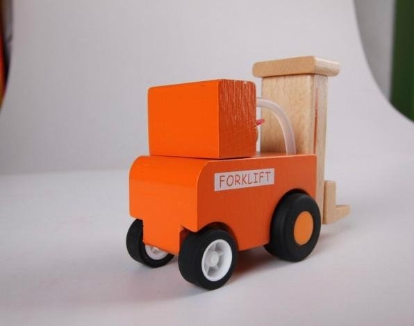 construction works series - forklift wooden toys cars 3