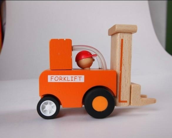 construction works series - forklift wooden toys cars 4