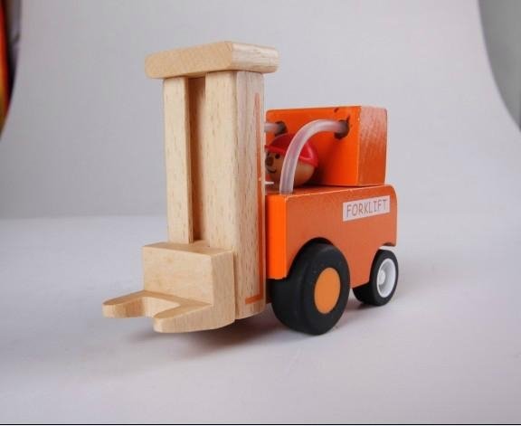 construction works series - forklift wooden toys cars 5