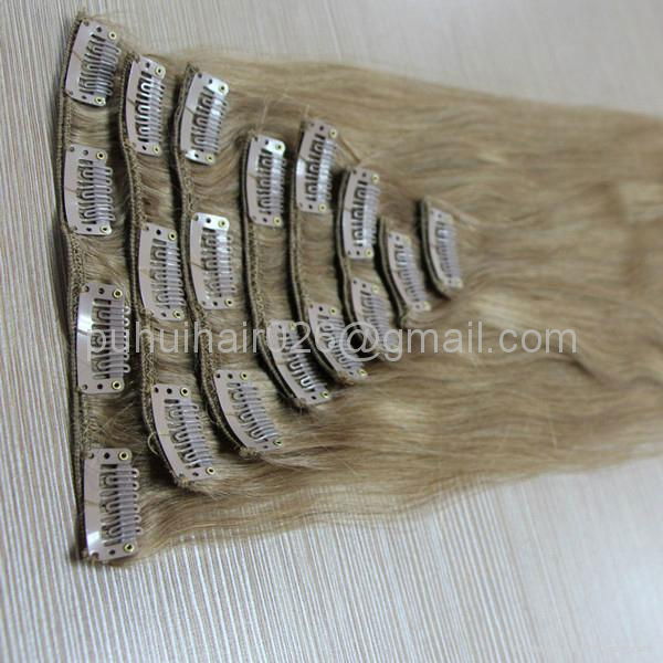 Chinese remi human hair clip in  hair extension 3