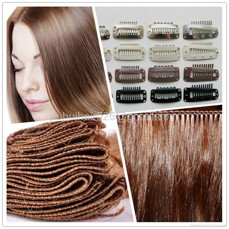 Chinese remi human hair clip in  hair extension 2