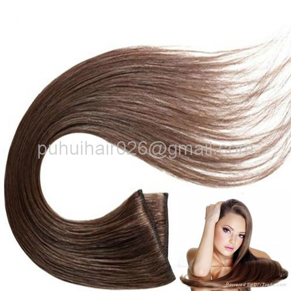 Chinese remi human hair clip in  hair extension