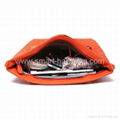 Large Orange PU Quilted Tote Bag for Women 4