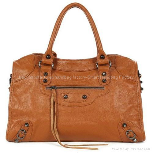 Leather Motorcycle Bag/Studded Satchel  4