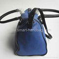 Sky Blue Zipper Trim PU Boston Bag 2