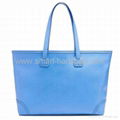 Large Laser-Cut Trim Leather Tote Bag