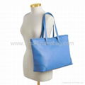 Large Laser-Cut Trim Leather Tote Bag 2