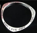 Hot Fine Jewelry New Lady's Solid Silver Cuff Love Bangle/Bracelet JP925 1