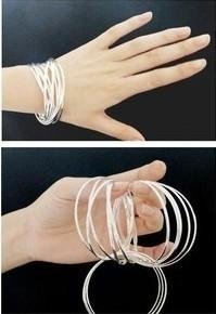 Free shipping 925 sterling silver wiht  circles bangle 