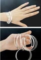 Free shipping 925 sterling silver wiht  circles bangle 