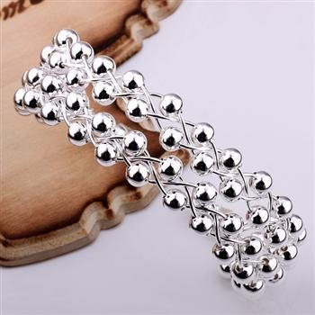 Hot Fine Jewelry New Lady's 925  Silver with bead Bangle/Bracelet JP925
