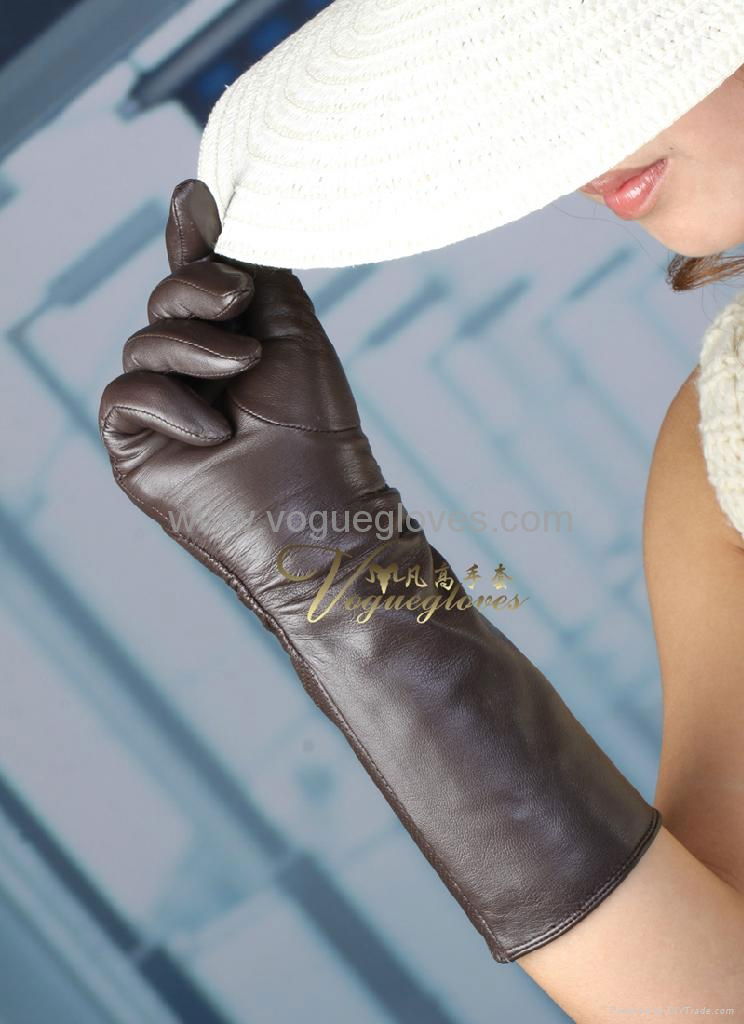 Fashion Lady long leather gloves  3