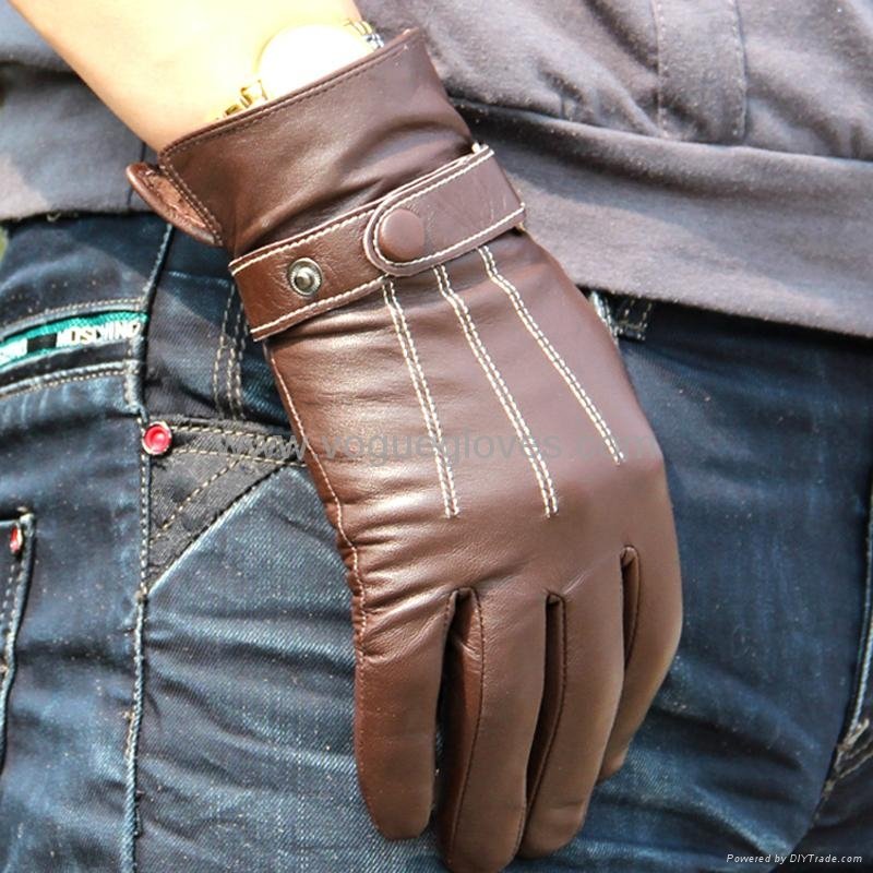 Genuine Leather Screen Touching Gloves