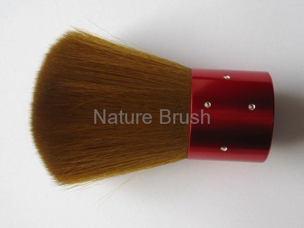 kabuki brush with bicolor Korea synthetic hair shining red handle