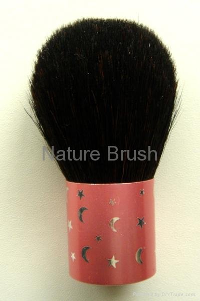 kabuki brush with HJF goat hair pink lovely aluminum ferrule