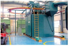 Hook shot blasting machine