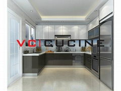 U shape black PVC kitchen furniture (VC-KP-02)