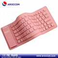 Flexible folding silicon bluetooth keyboard/waterproof keyboard 