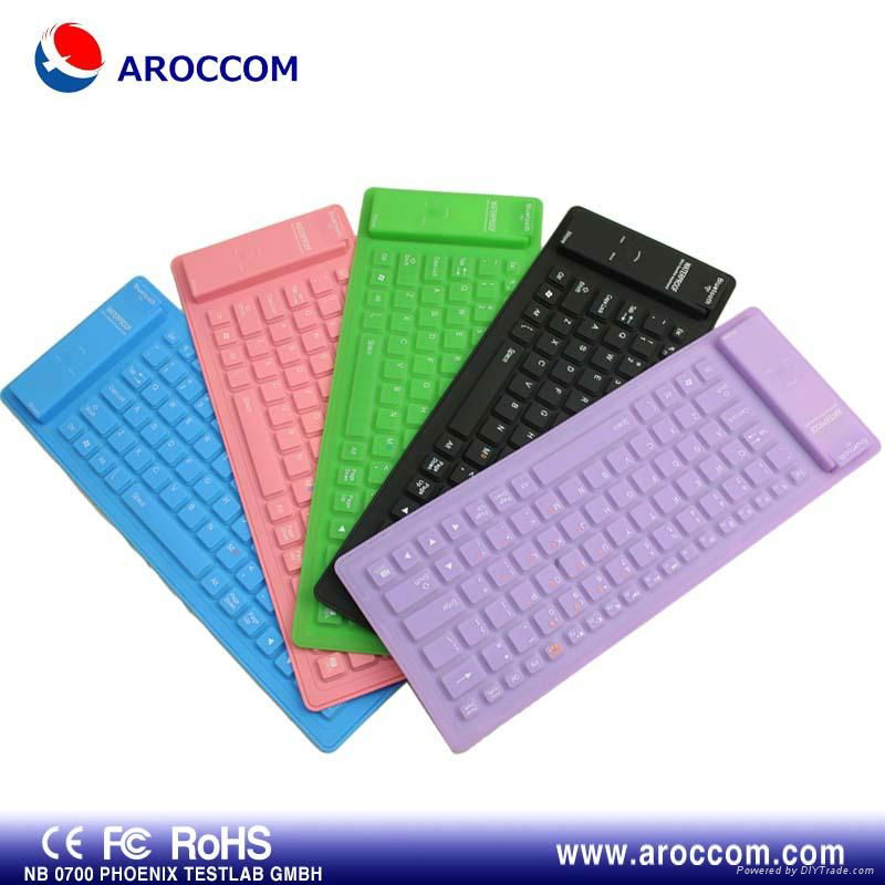 Flexible folding silicon bluetooth keyboard/waterproof keyboard  3