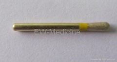 Dental diamond burs of gold color