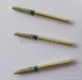 Dental diamond burs of gold color  2