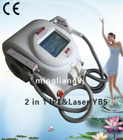 Hot sell 2 IN 1 ipl nd yag laser machine for freckle removal,eyeline removal 