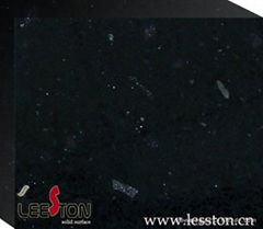 Black Color Engineered Quartz Surface with Metal for Worktops
