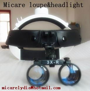 headband dental loupe with surgical headlight