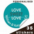 Custom made adhesive personalized sweet wedding stickers 2