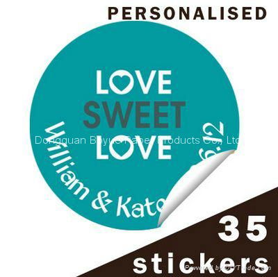 High quality custom self adhesive romantic personalized wedding labels 2