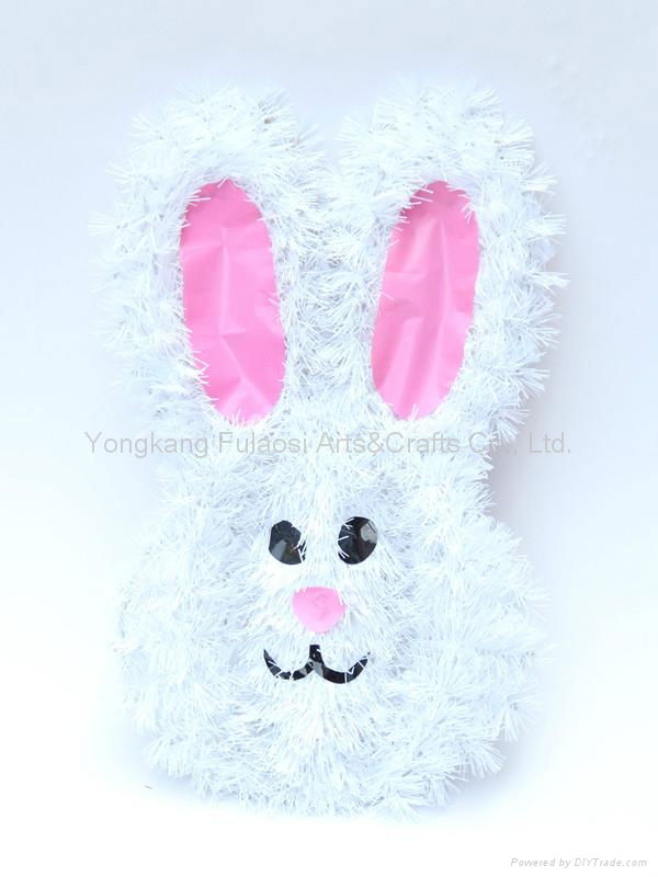 Easter Bunny Head Tinsel Hanging Decor