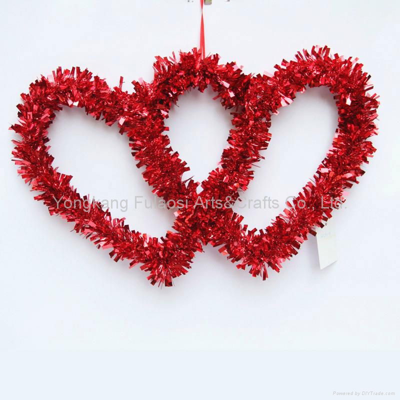 Valentine's day wreath double heart