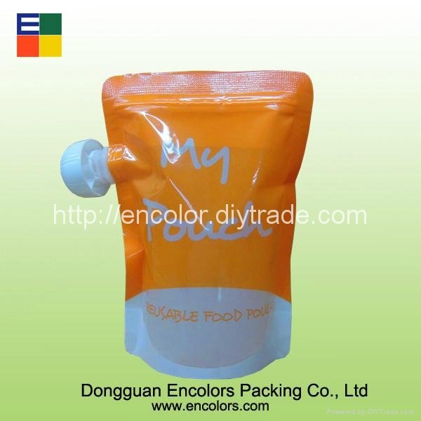 Stand up juice bag with spout