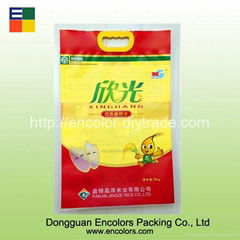 Plastic rice bag with handle