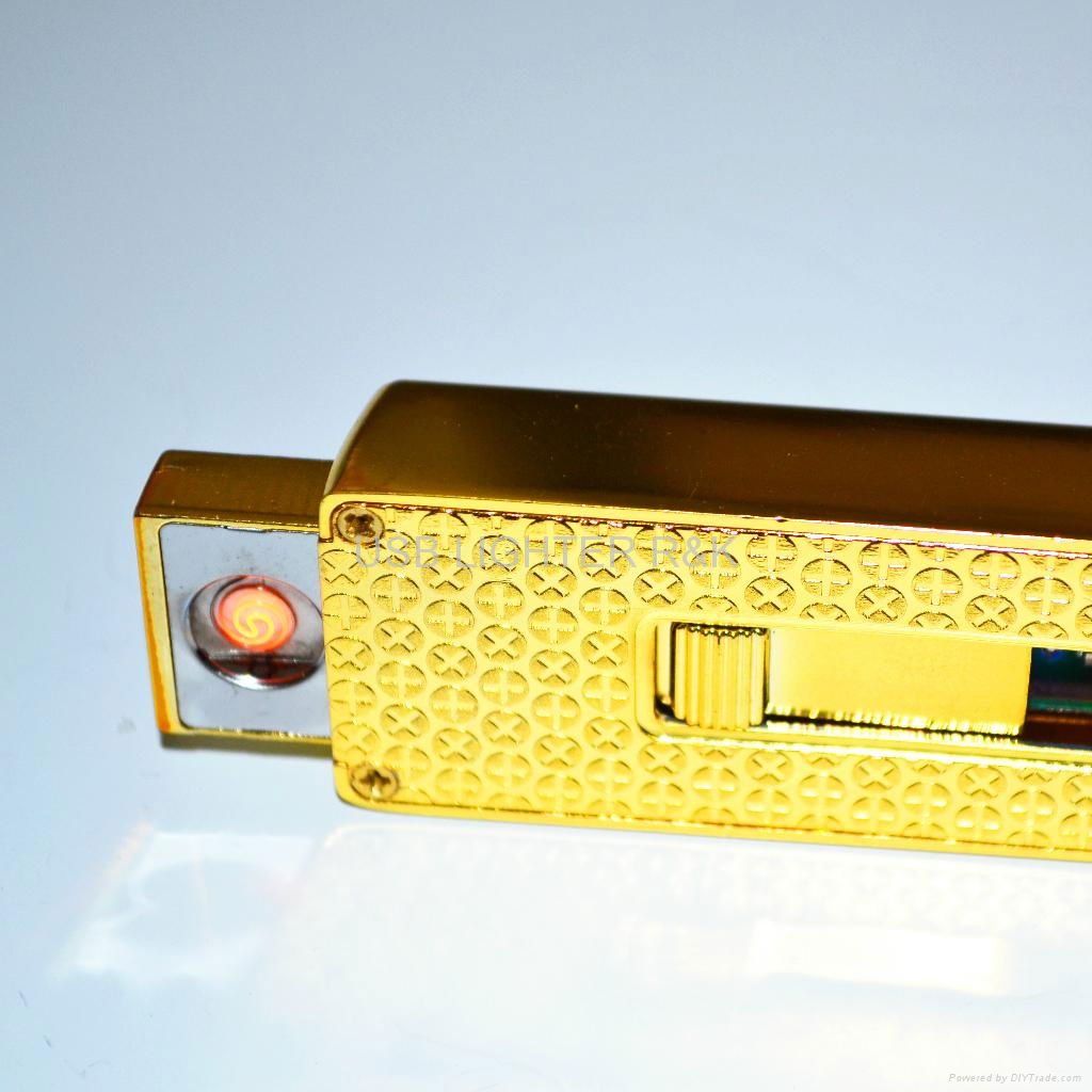 Gold Bar Built-in Windproof Flameless USB Lighter 5