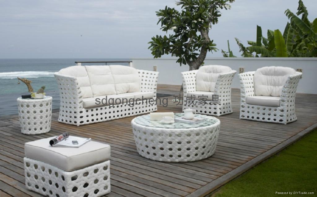 2018 Aluminum White Pe Rattan Sofa Set Gongcheng Furniture China 2018 Aluminum White Pe Rattan Sofa Set 1
