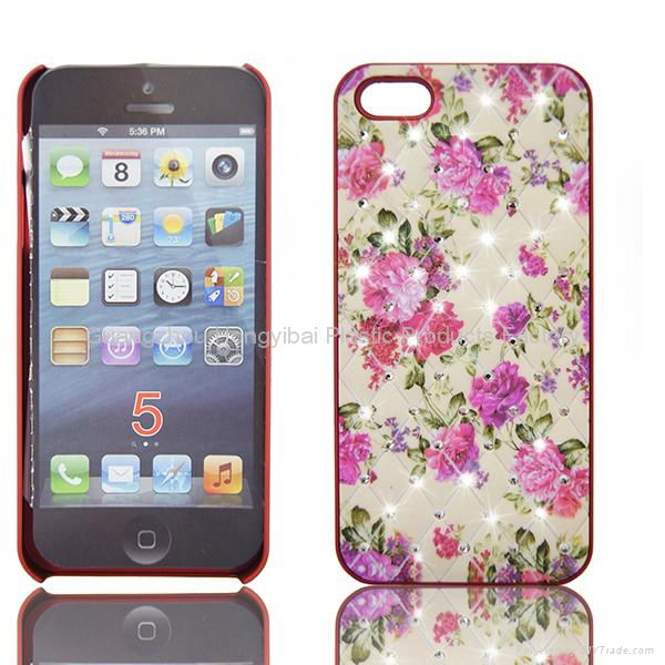 Custom printed diamond phone case for iphone 5