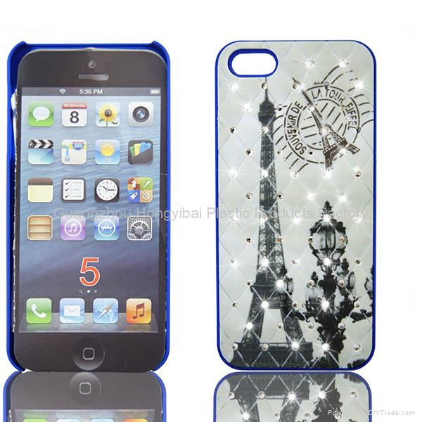 Custom printed diamond phone case for iphone 5 3