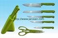 Ceramic/non-stick coating knives set with different color