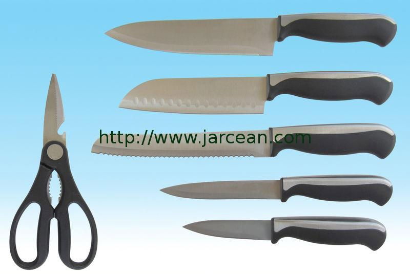 Ceramic/non-stick coating knives set with different color