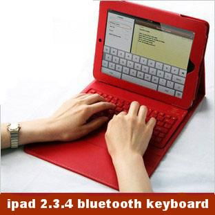 Leather Case + wireless Bluetooth Keyboard for iPad 3 2 iPad2 