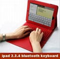 Leather Case + wireless Bluetooth Keyboard for iPad 3 2 iPad2  1