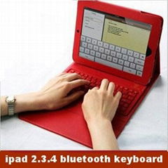 Leather Case + wireless Bluetooth Keyboard for iPad 3 2 iPad2 